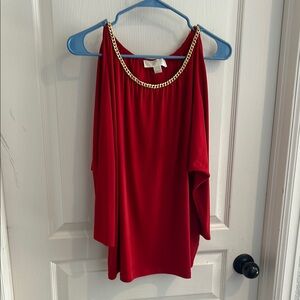 Charming Charlie Red Chain Detail Top